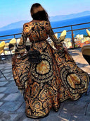 Bohemian Wrap Dress with Stylish Slit
