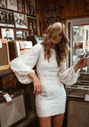 Chic Women's Evening Dress with Statement Sleeves