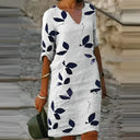 Chic Leaf Print Women's Summer Dress