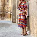 Vibrant Printed Midi Dress for Every Occasion