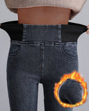 High Waist Fleece-Lined Thermal Leggings for Women