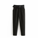 High-Waist Pants with Belt and Pockets for Effortless Style