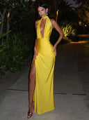 Chic Sleeveless Maxi Evening Gown