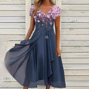 Stylish O-neck Lace Half Sleeve Dress