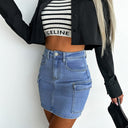 Chic Women's Denim Skirt with Stylish Pockets