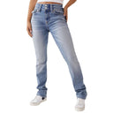 High-Waist Slim Fit Jeans with Chic Button Accents
