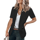 Chic Women's Short-Sleeved Blazer with Contemporary Design