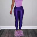 High-Waist Shiny Women's Leggings for Stylish Wear