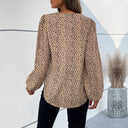 Chic Leopard Print Blouse with Statement Sleeves