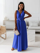Chic Women's Wrap Dress with Waist Belt