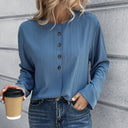 Chic Long Sleeve Button-Detail Blouse for Women