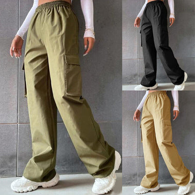 Women’s Side Pocket Cargo Pants with Elastic Waist