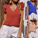 Ruffled V-Neck Blouse for Women