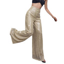 Shiny Palazzo Pants with Sequin Glam