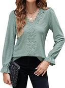 Floral V-Neck Blouse for Women