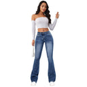 High Waist Flared Jeans in Soft Denim