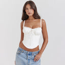 Chic Ruffled Women's Bustier Top with Adjustable Straps