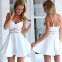 Chic Women's A-Line Summer Mini Dress with Lace Top