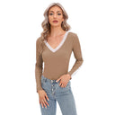 Ladies Long Sleeve Lace-Back Bodysuit