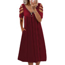 Off-Shoulder Women's Dress with Deep V-Neck Style