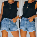 Trendy Women's High-Waisted Distressed Denim Shorts