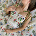 Embroidered Floral Midi Dress with Removable Straps