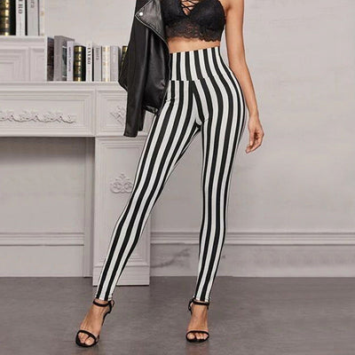 Graphic Stripe High-Waisted Women's Leggings for a Flattering Fit