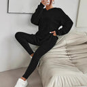 Textured Long Sleeve Top and Leggings Set for Women