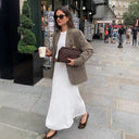 Chic Women's Houndstooth Blazer Jacket