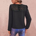 Textured Women's Blouse with Sheer Accents
