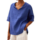 Floral Print Women's Blouse with Modern Collar