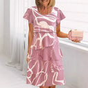 Chic Ruffled Maxi Dress with Intricate Pattern Design