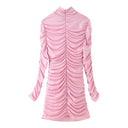 Chic High Collar Ruffled Women's Top