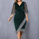 Chic Cocktail Dress with Sheer Puff Sleeves & Asymmetrical Hem