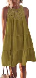 Women's Summer Dress with Crochet Lace Detail