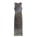 Chic Solid Color Sleeveless Pleated Dress