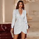 Sequin-Embellished Women's Wrap Dress