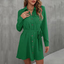 Women's Shirt Dress with Pockets & Tie Belt