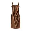 Chic Ruffle Detail Women's Midi Dress