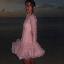 Chic Women's Fringe Ruffle Hem Dress