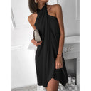 Chic Women's Halter Dress with Flowing Drapes