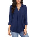V-Neck Short Sleeve Women's Blouse