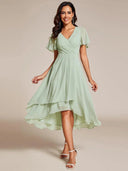 Chic Asymmetric Hem Women's Wrap Dress