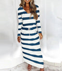 Women's V-Neck Beach Dress with Convenient Pockets