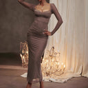 Chic Long-Sleeve Maxi Dress with Stylish Ruffles