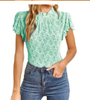 Chic Ruffled Floral Blouse for Women