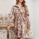 Chic Paisley Shirt Dress with Tie Detail