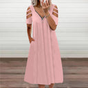 Off-Shoulder Women's Dress with Deep V-Neck Style