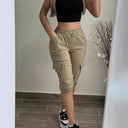 Women's Cargo Jogging Pants with Elastic Waist and Utility Pockets