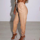 Stylish Faux Leather Jogging Pants for Women